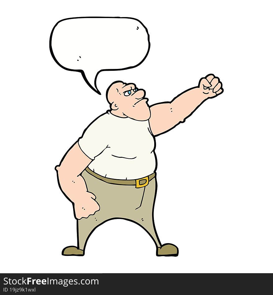 cartoon angry man with speech bubble