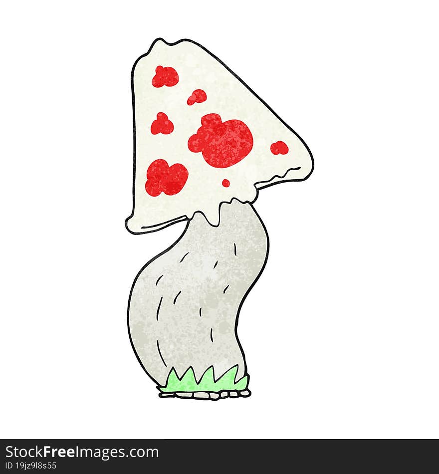 freehand textured cartoon mushroom