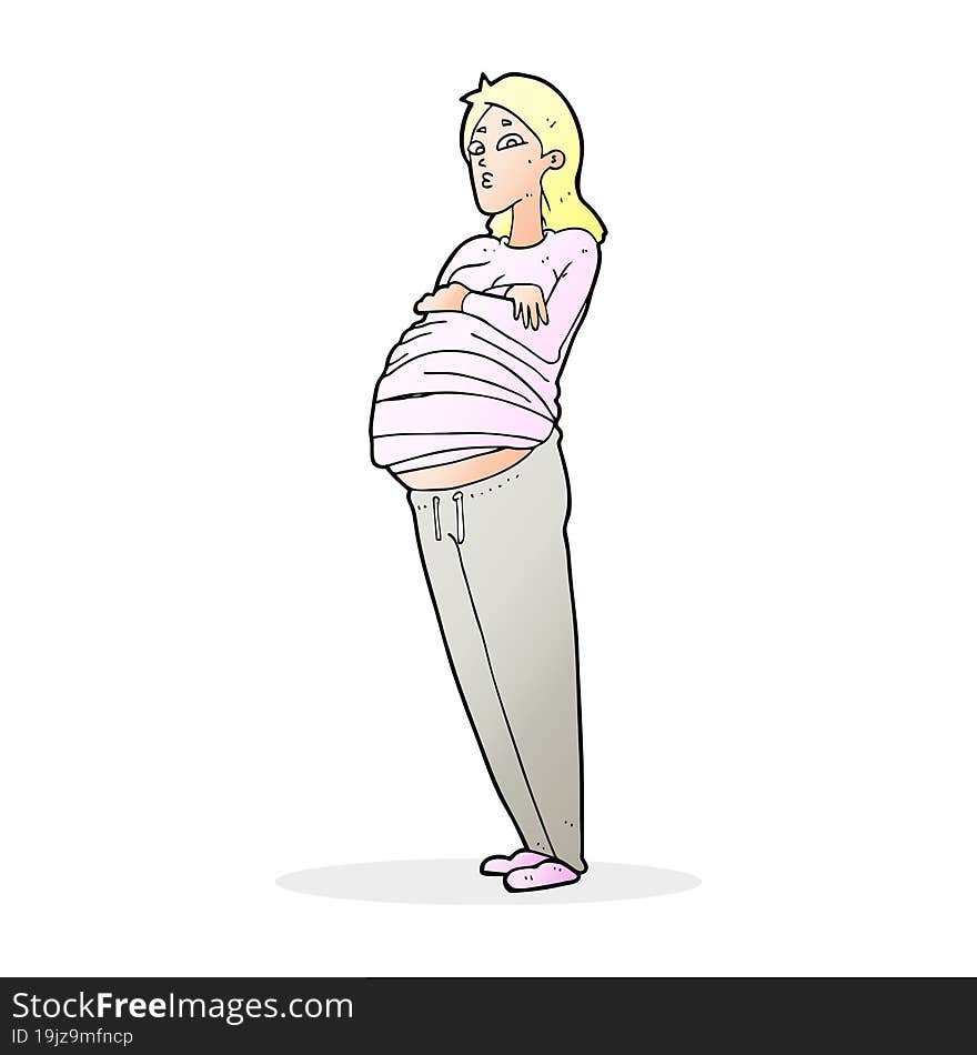 cartoon pregnant woman