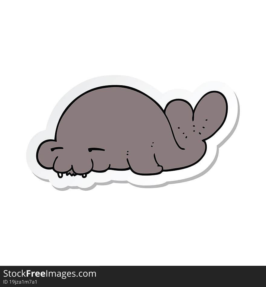 Sticker Of A Cartoon Seal