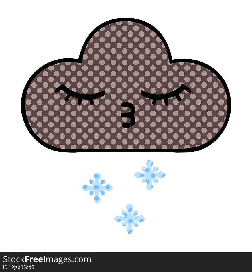 comic book style cartoon storm snow cloud