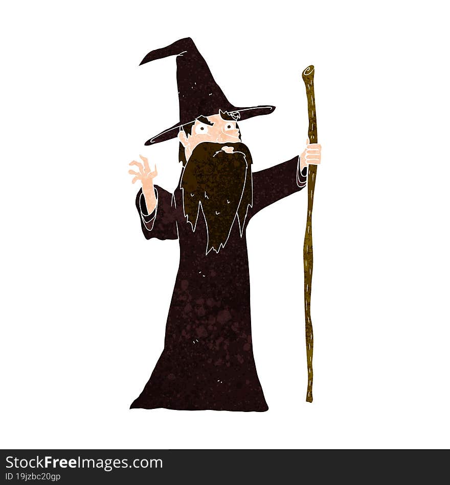 cartoon old wizard