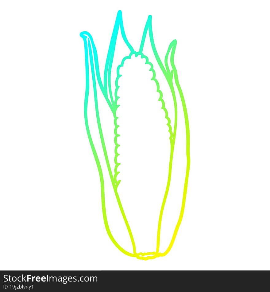 cold gradient line drawing of a organic corn