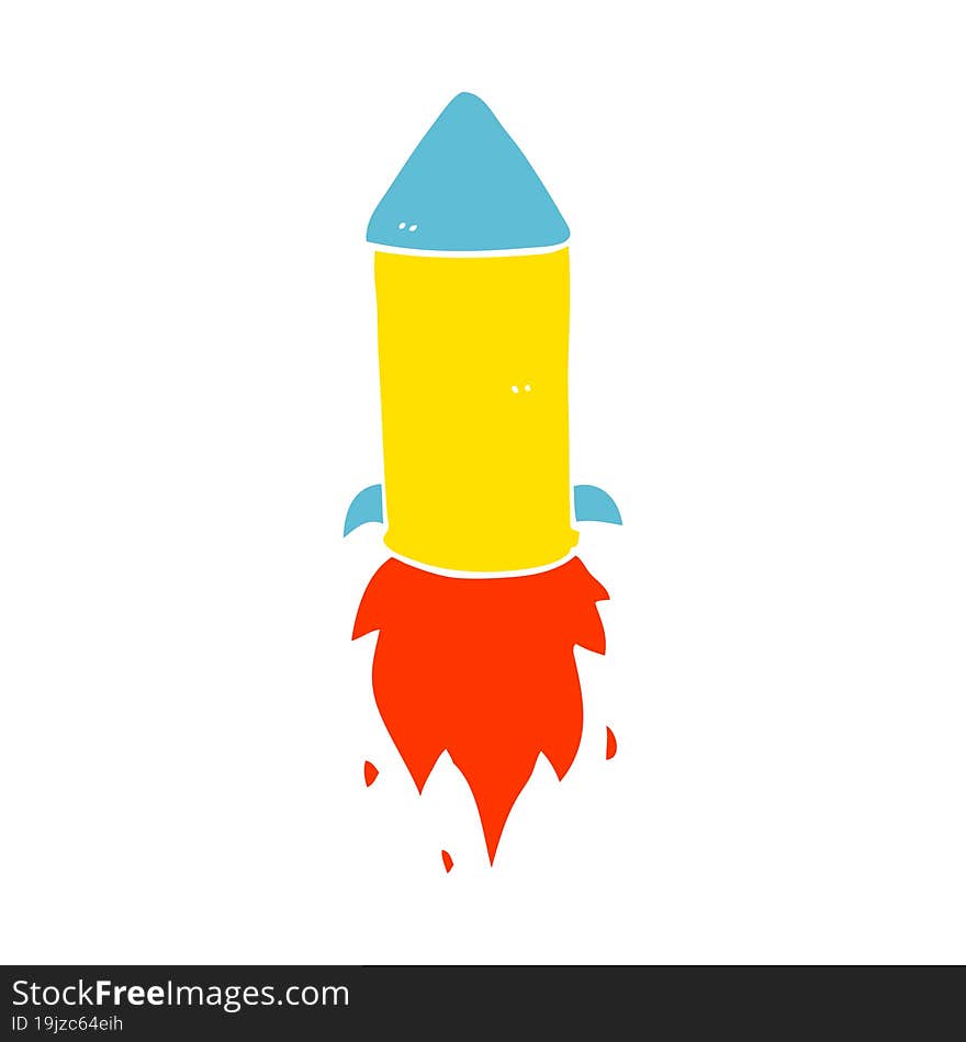 flat color style cartoon rocket