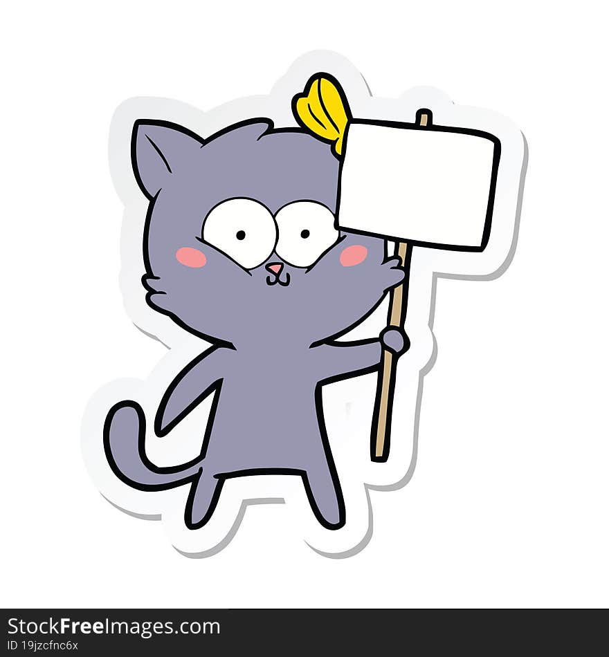 sticker of a cartoon cat