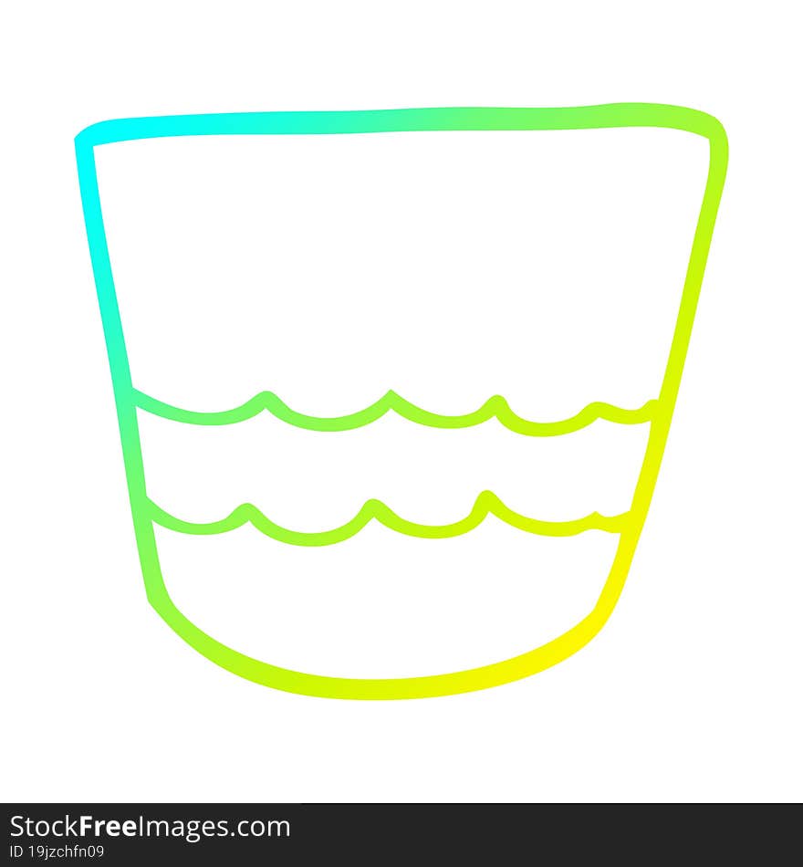 cold gradient line drawing cartoon pot