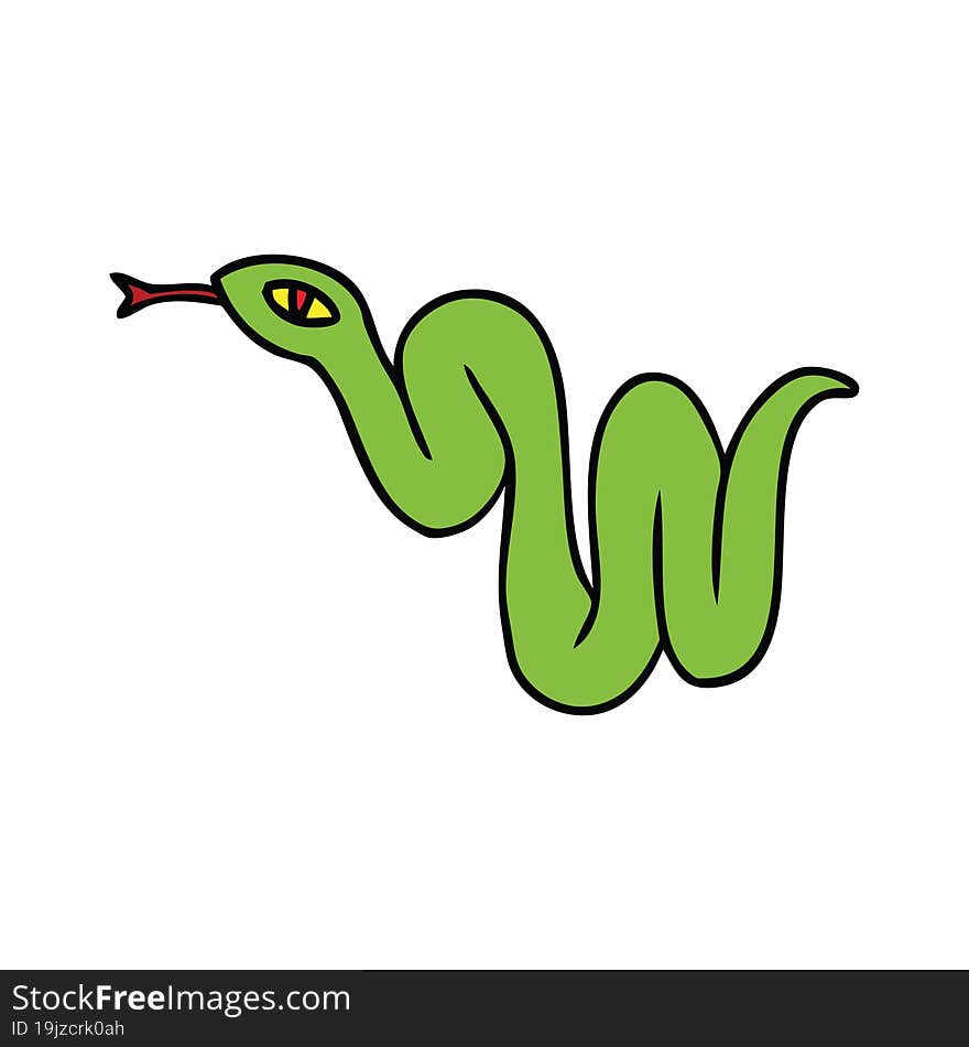 hand drawn cartoon doodle of a garden snake