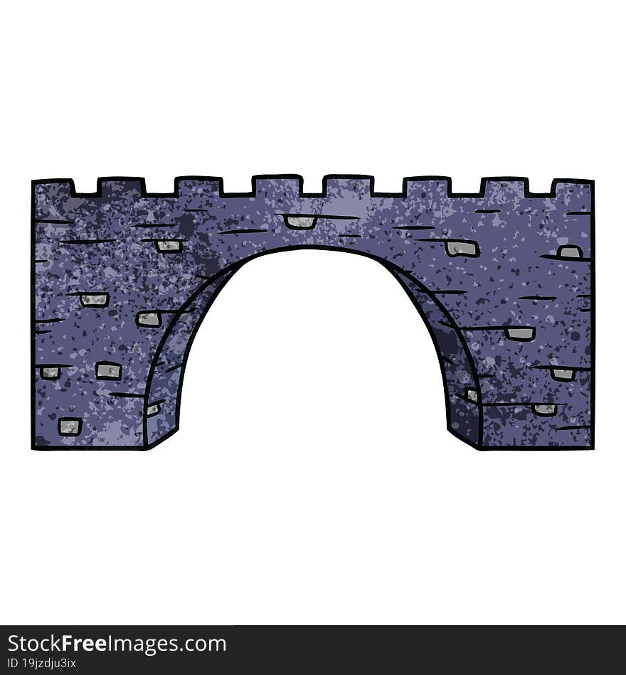 textured cartoon doodle of a stone bridge