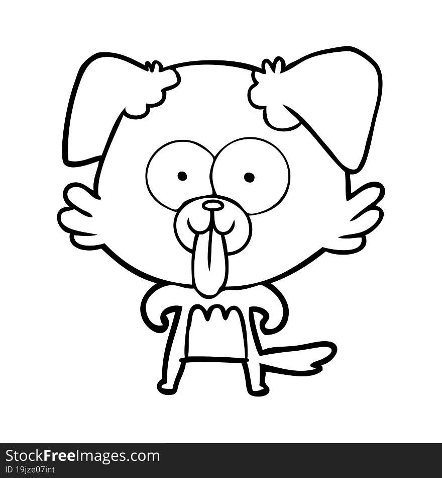 cartoon dog with tongue sticking out. cartoon dog with tongue sticking out