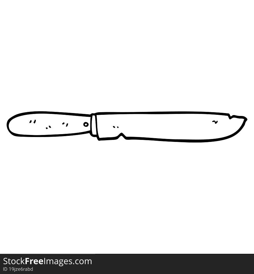 line drawing cartoon bread knife