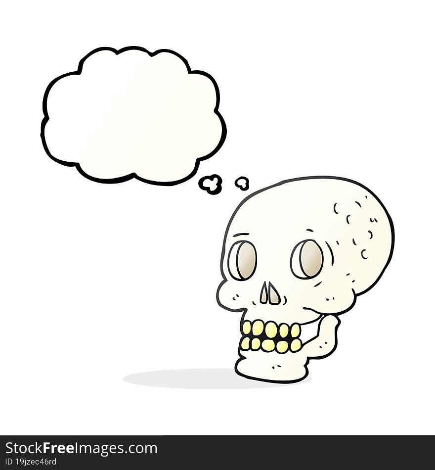 thought bubble cartoon halloween skull