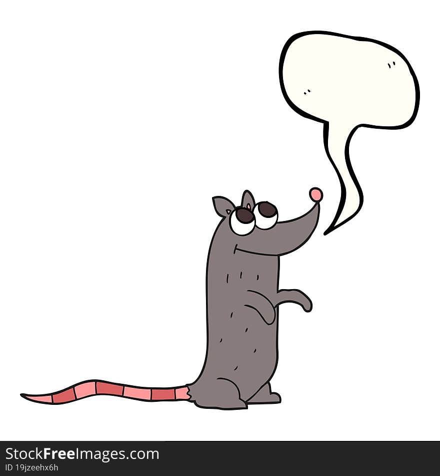 freehand drawn speech bubble cartoon rat