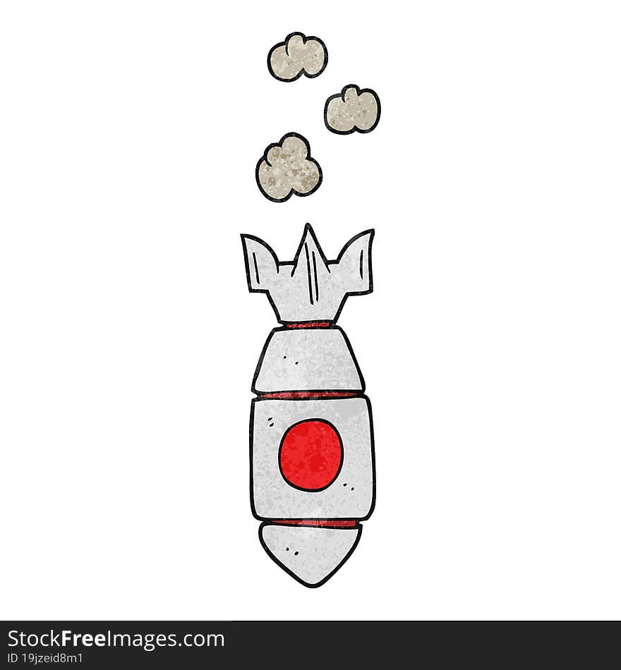 textured cartoon falling bomb