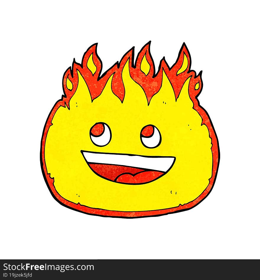 cartoon happy fire