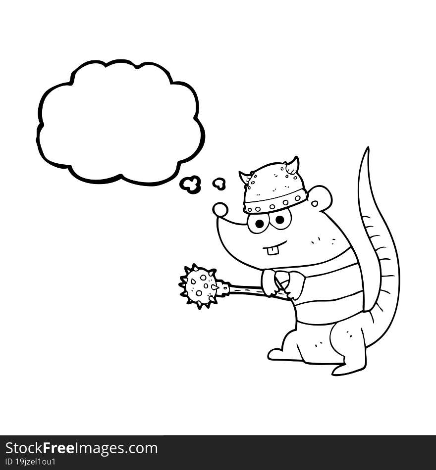 thought bubble cartoon rat warrior