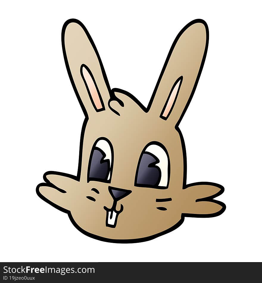 Cartoon Doodle Bunny Face