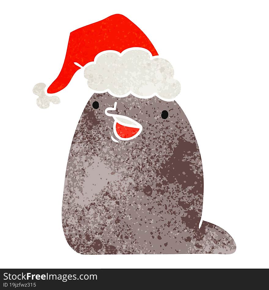 christmas retro cartoon of kawaii slug