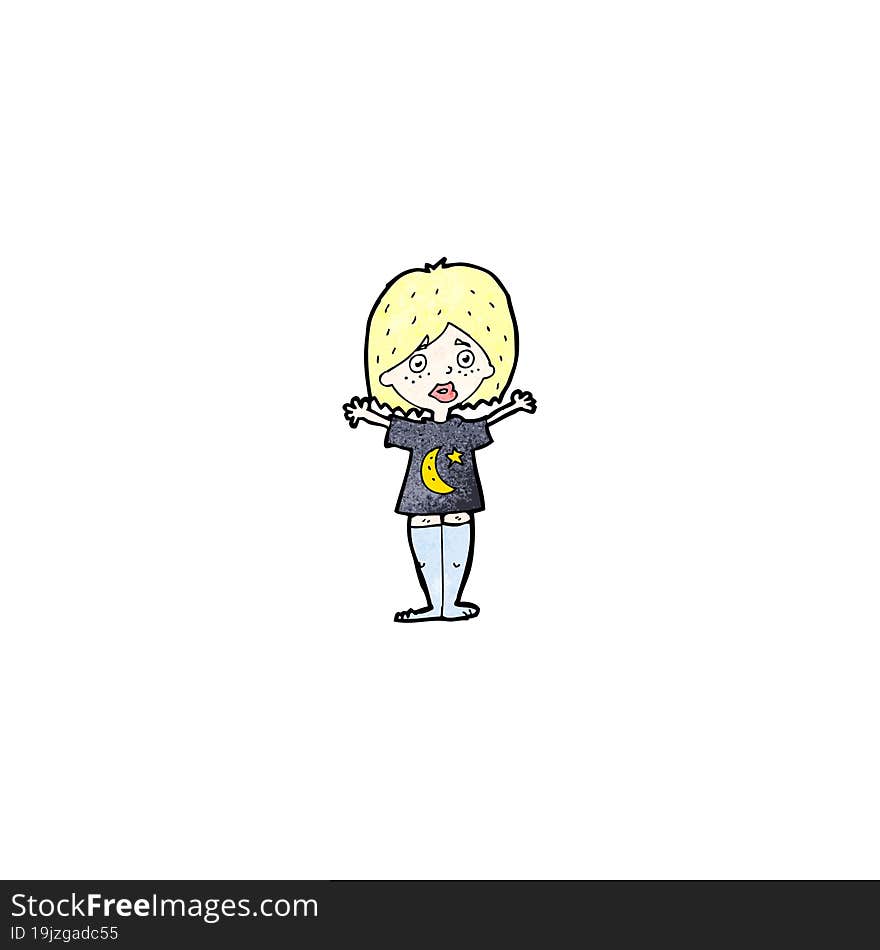 cartoon woman in night clothes