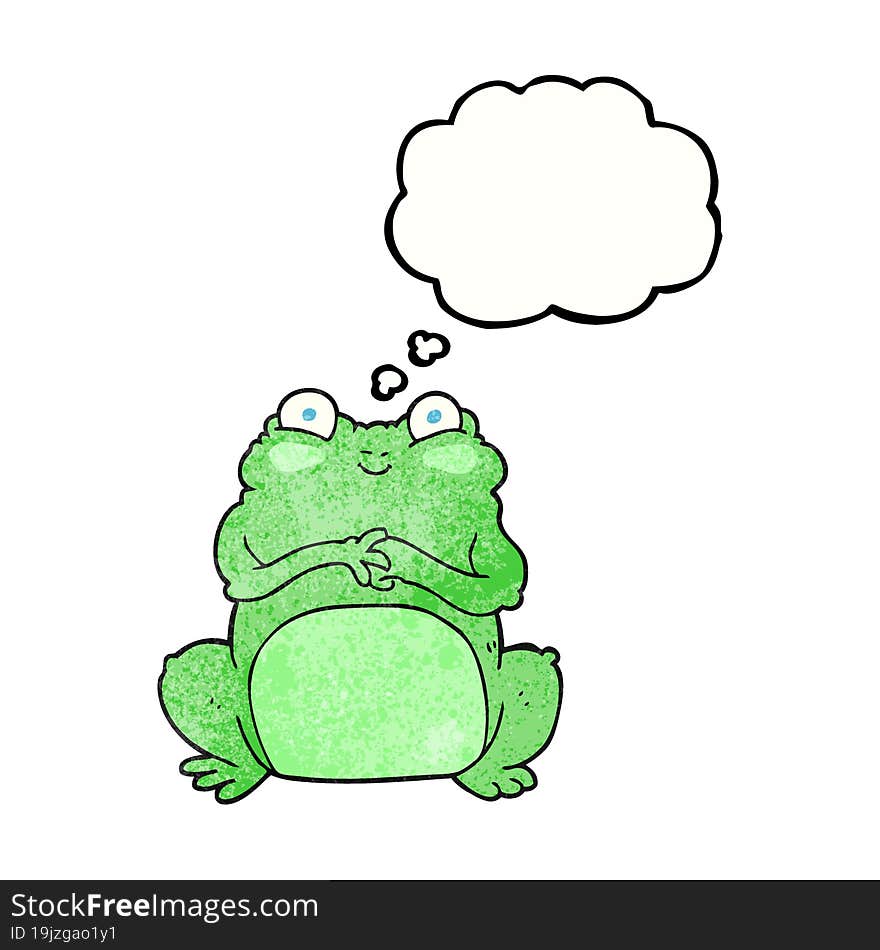 Thought Bubble Textured Cartoon Funny Frog