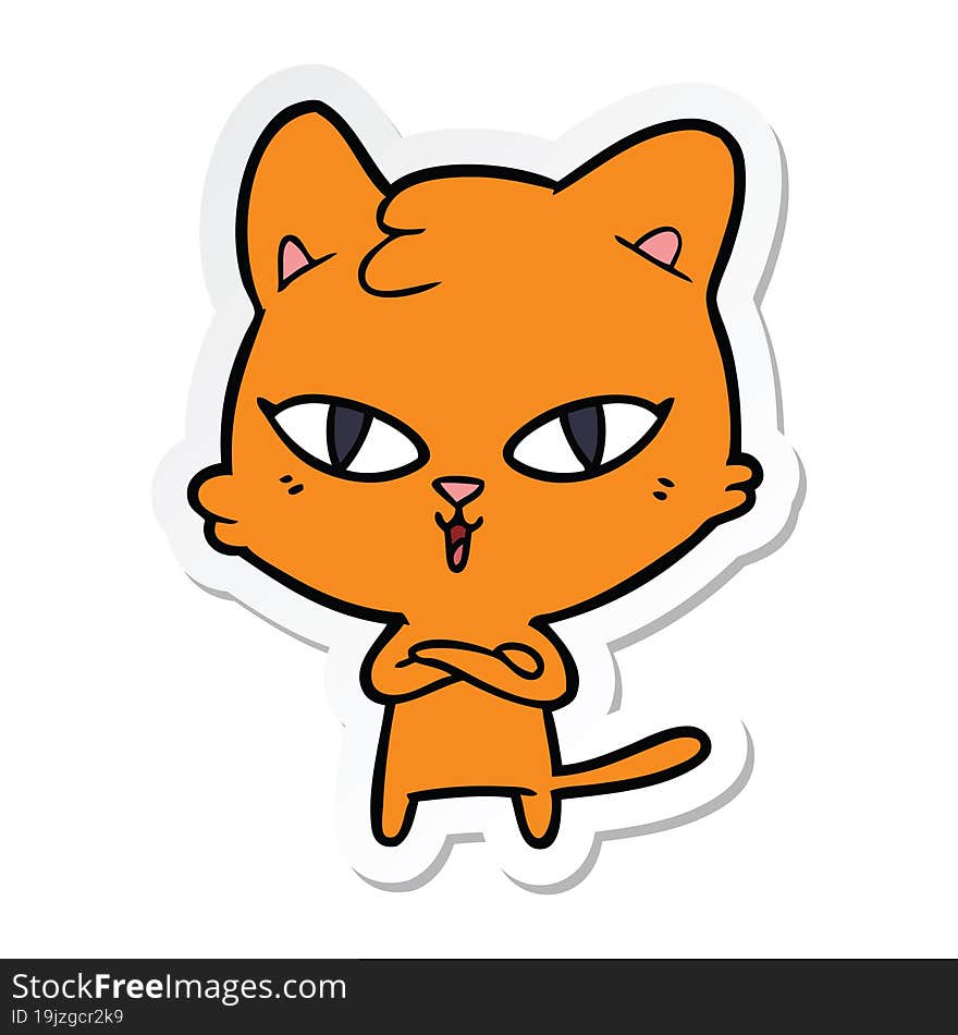 sticker of a cartoon cat