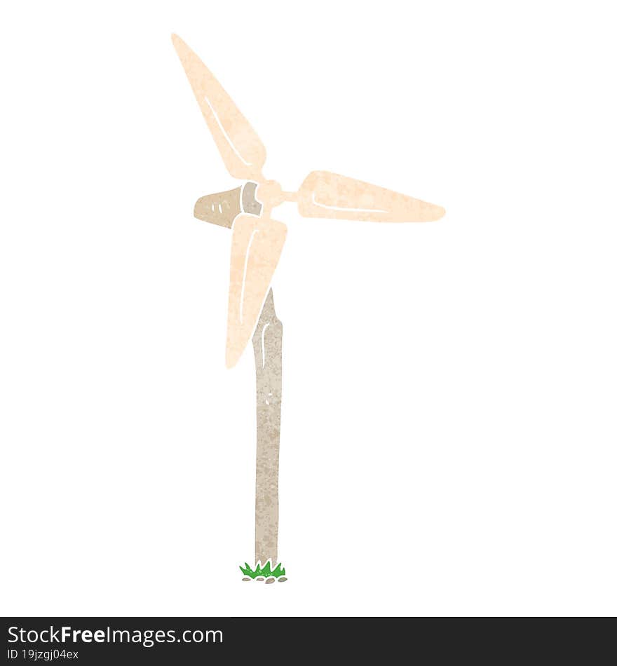 Retro Cartoon Wind Farm Windmill