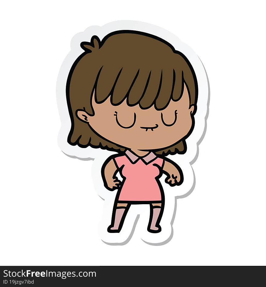 sticker of a cartoon woman