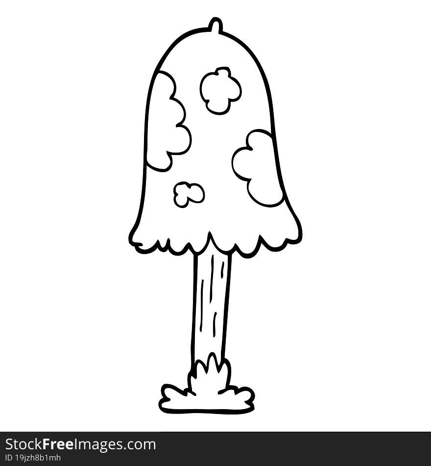 Line Drawing Cartoon Mushroom