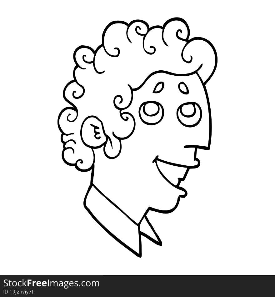 line drawing cartoon man face