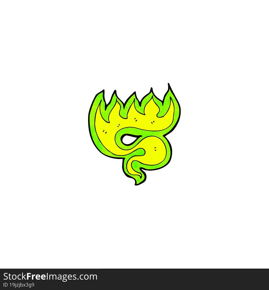 Green Fire Cartoon Character