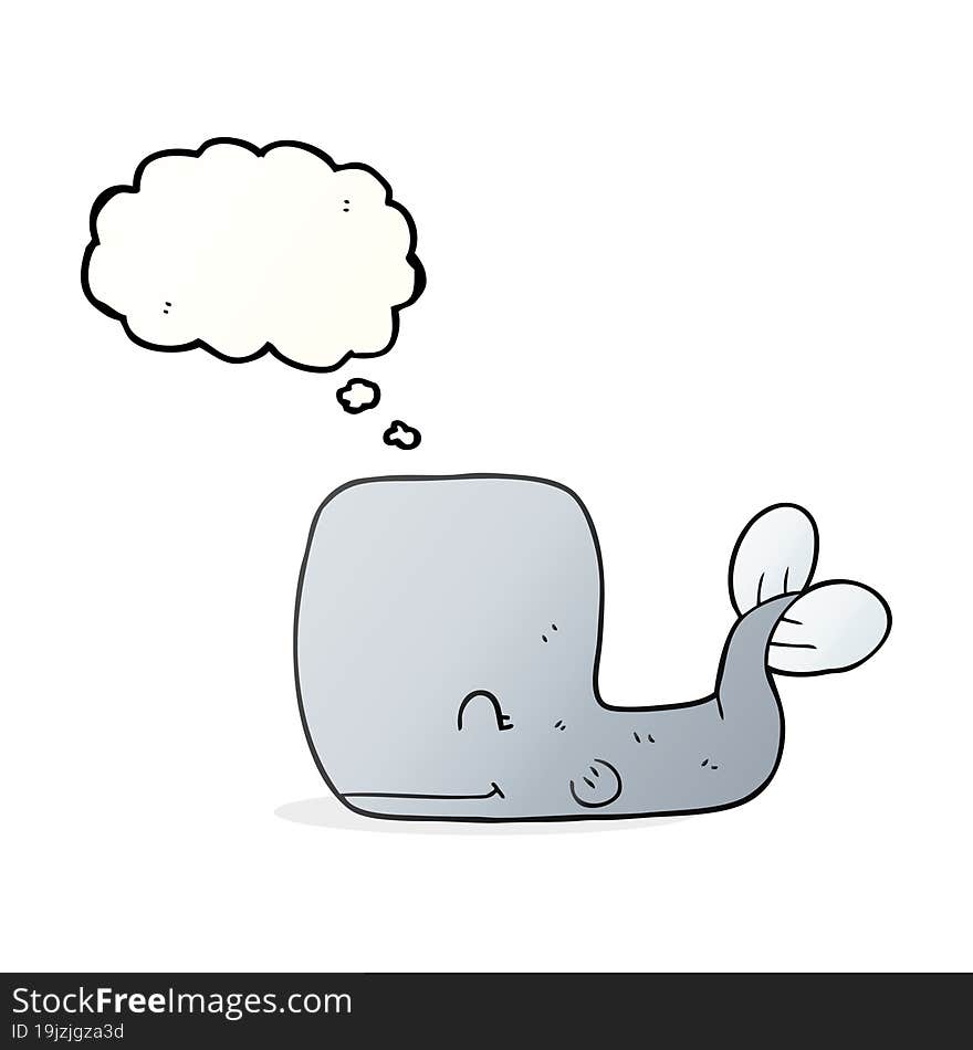 Thought Bubble Cartoon Happy Whale