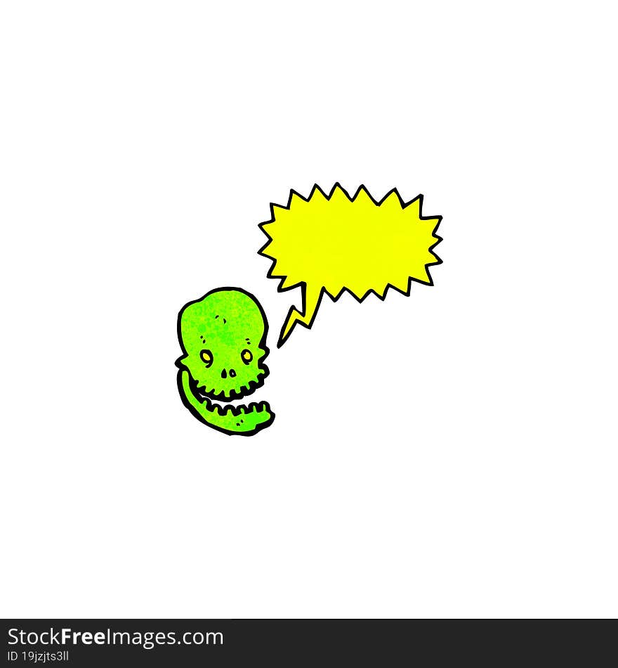 Spooky Shrieking Skull Cartoon