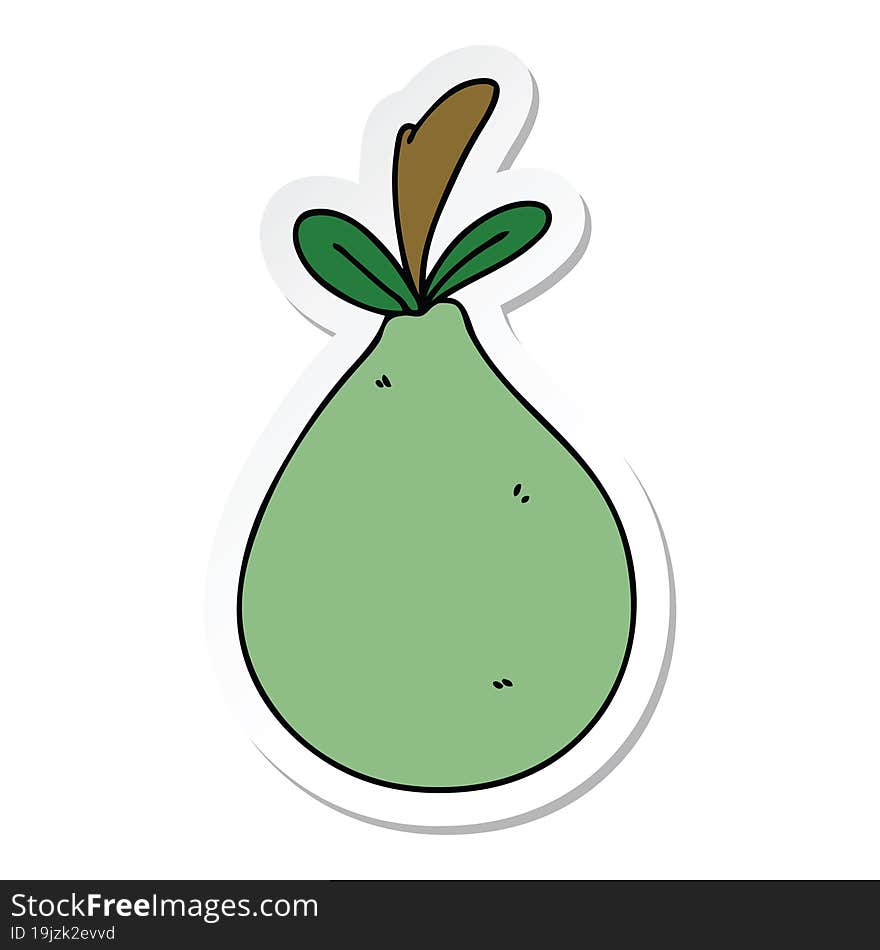 sticker of a quirky hand drawn cartoon pear