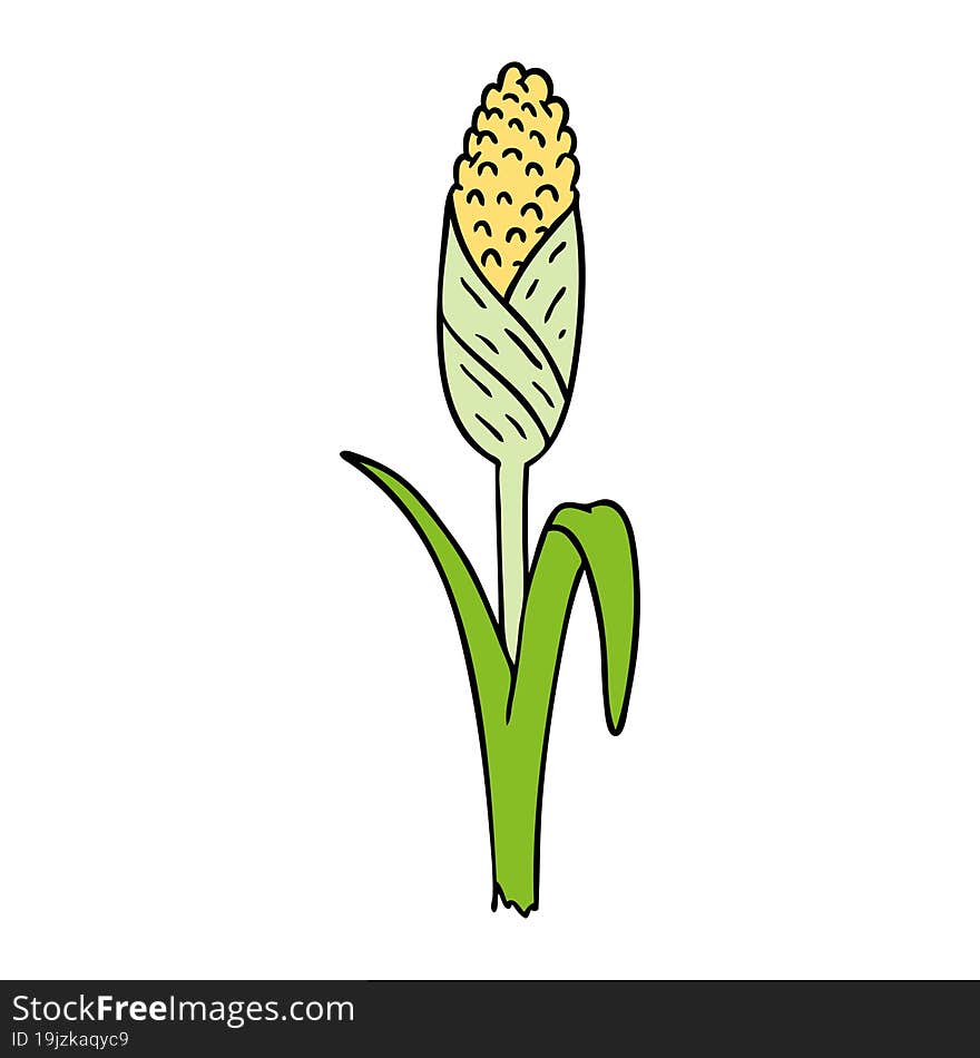 Cartoon Doodle Of Fresh Corn On The Cob