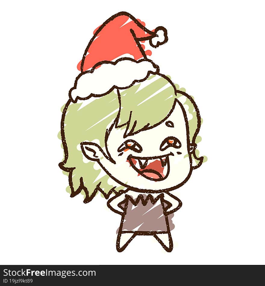 Christmas Vampire Chalk Drawing