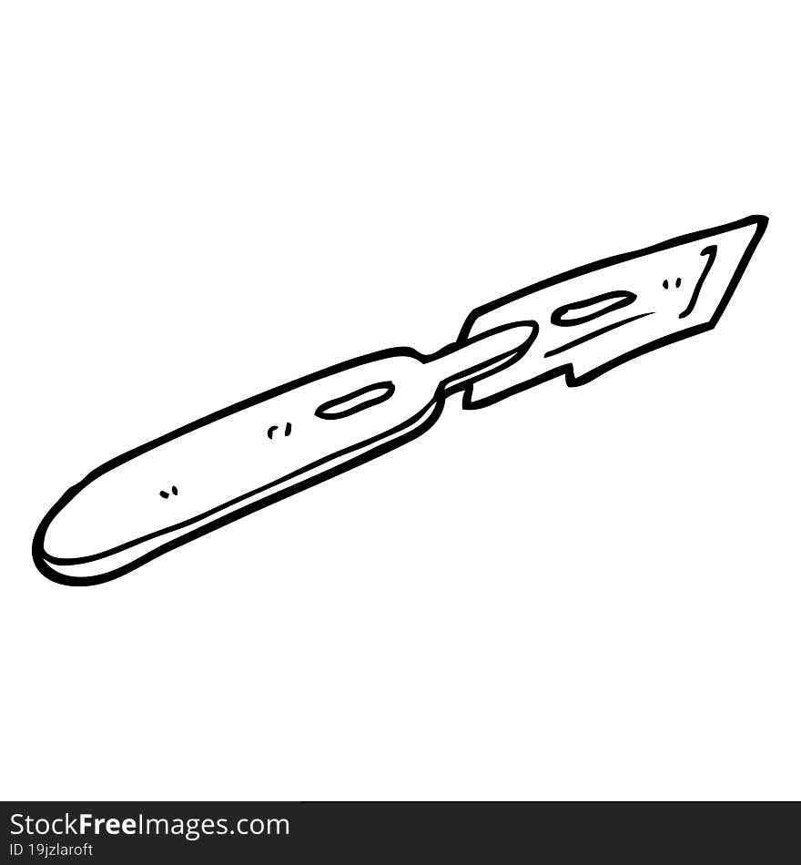 black and white cartoon surgeon blade