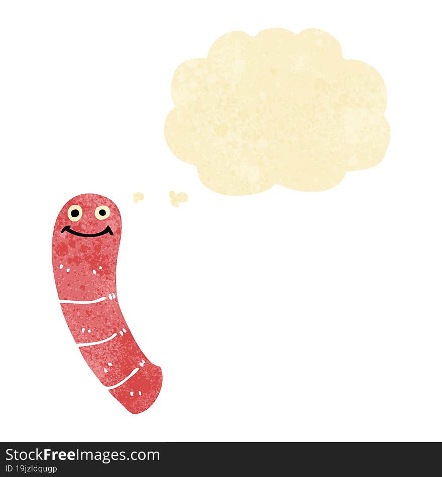 cartoon worm with thought bubble