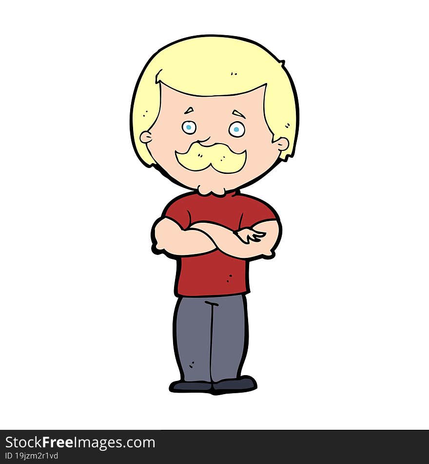 cartoon manly mustache man