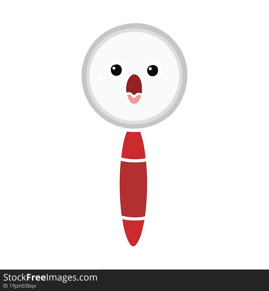 flat color retro cartoon magnifying glass