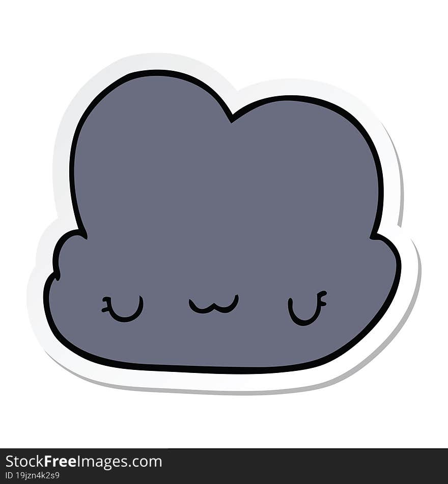 sticker of a cute cartoon cloud