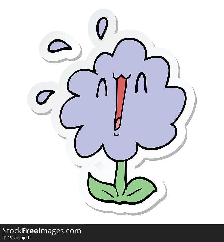 sticker of a cartoon flower