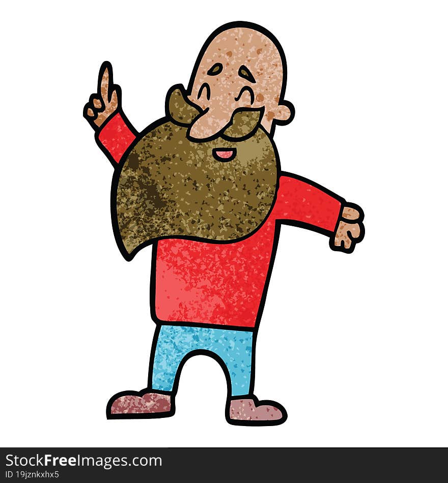 cartoon doodle man with beard