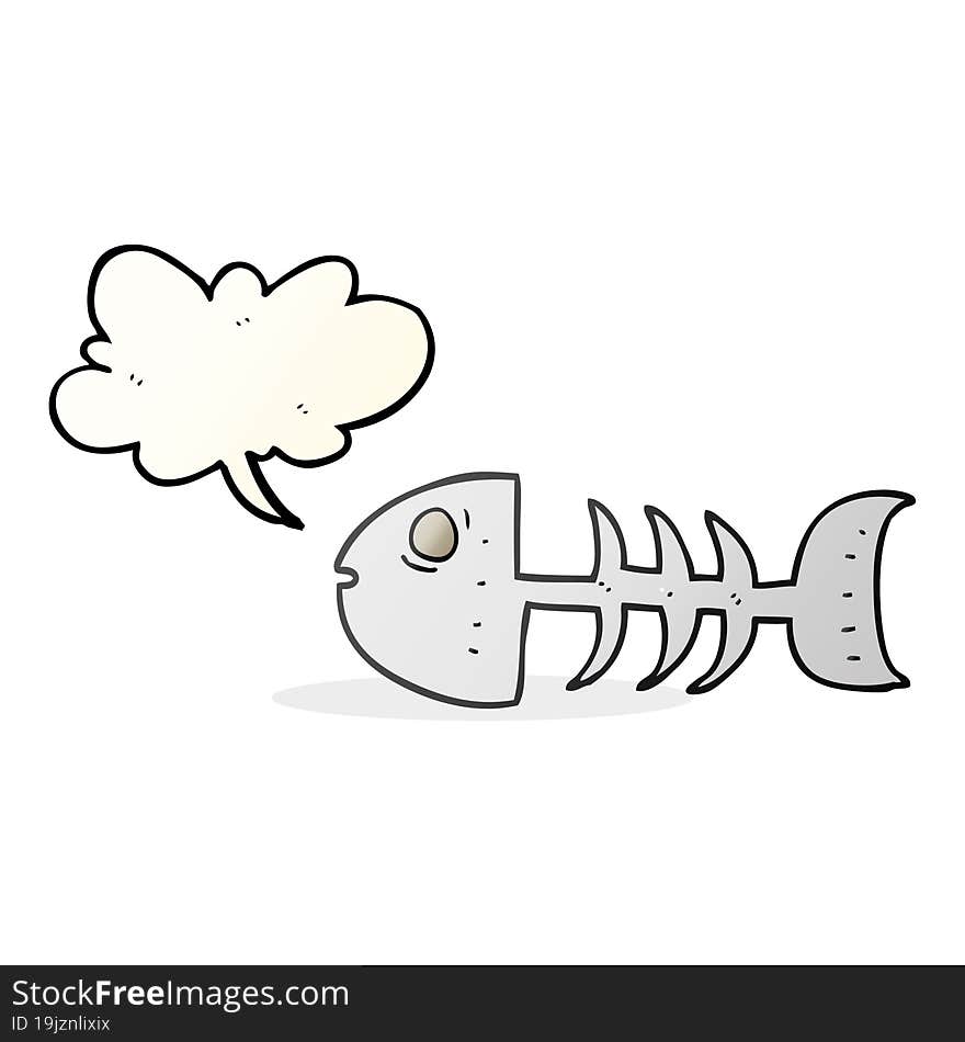 speech bubble cartoon fish bones