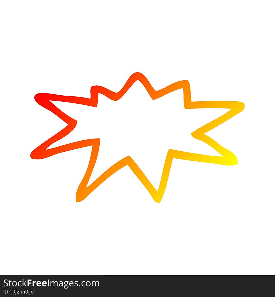 warm gradient line drawing cartoon bang