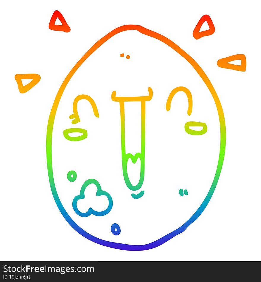 rainbow gradient line drawing cartoon happy egg