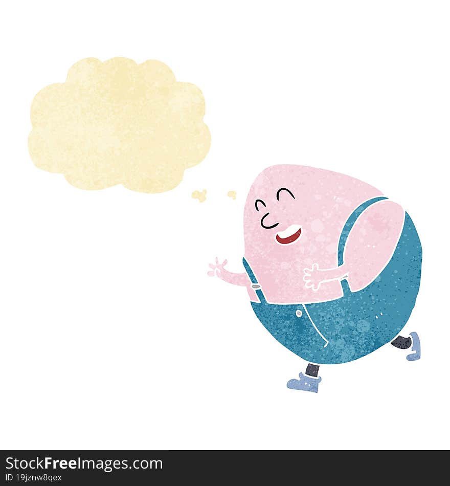 Cartoon Humpty Dumpty Egg Character With Thought Bubble