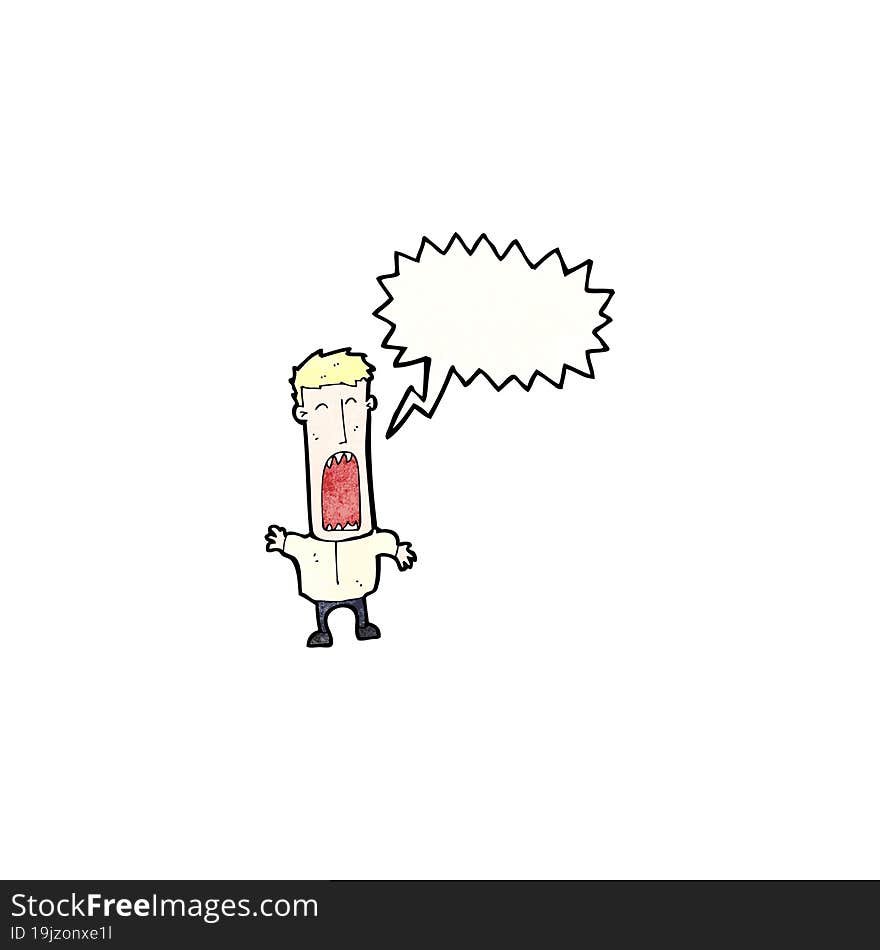 cartoon shouting man