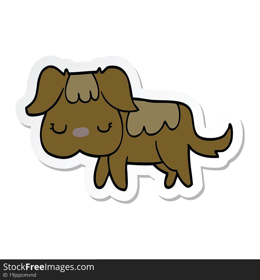 sticker of a cartoon dog