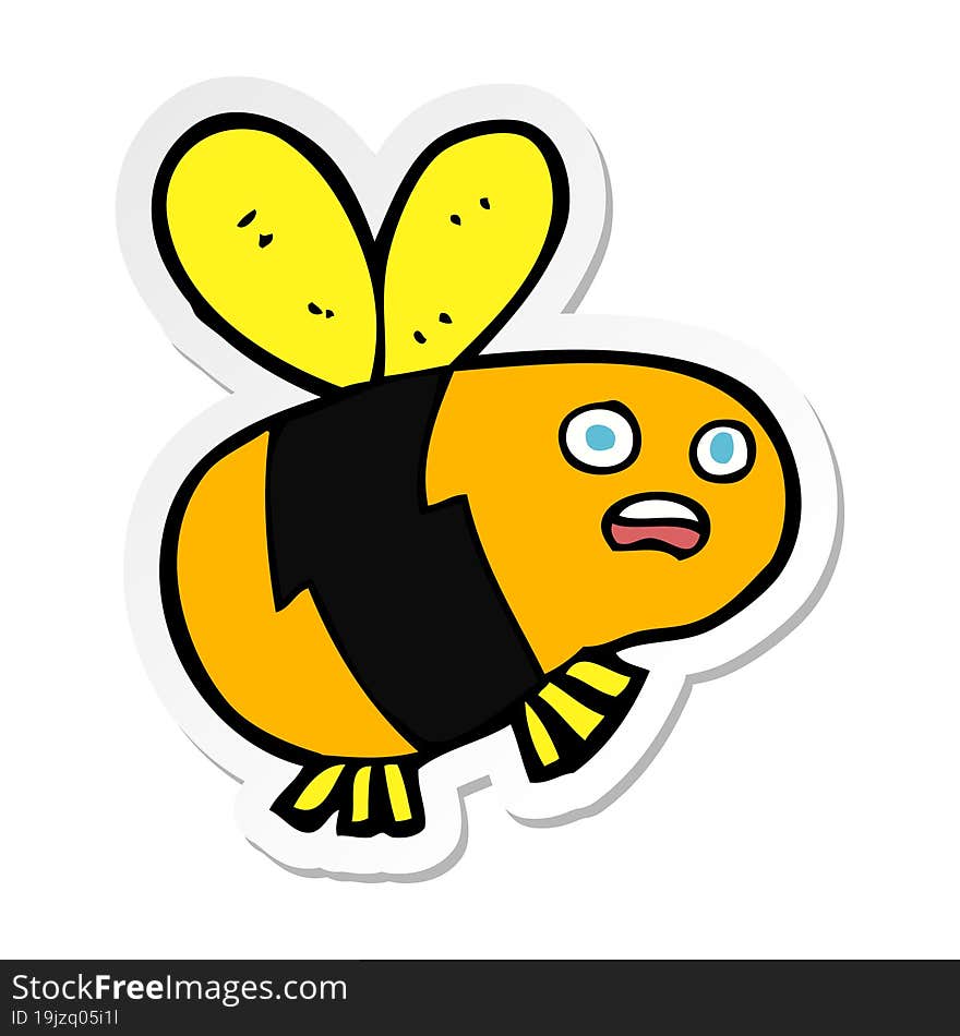 sticker of a cartoon bee