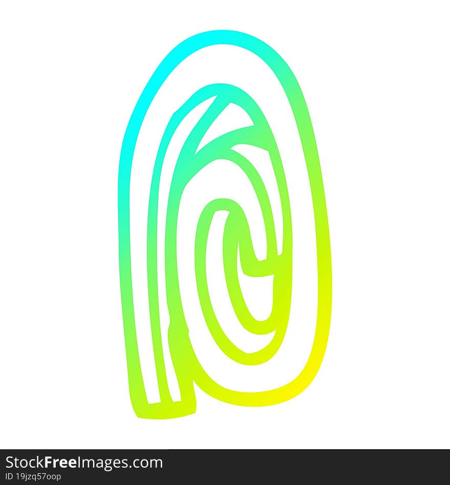 cold gradient line drawing of a cartoon paper clip