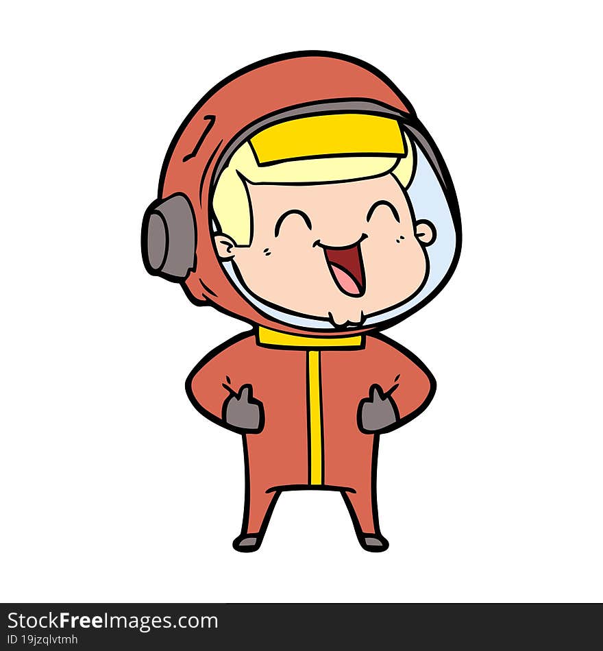 happy cartoon astronaut. happy cartoon astronaut